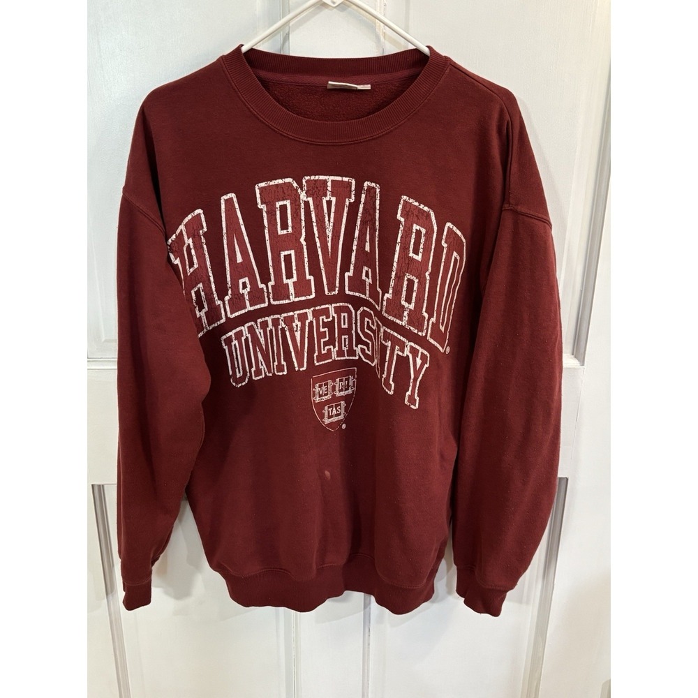 Vintage Wine Color Harvard Pullover Crewneck Sweater Medium